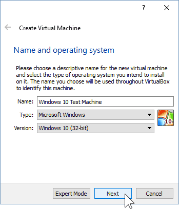 02 Dodijelite naziv novom virtualnom stroju (instaliranje sustava Windows 10)