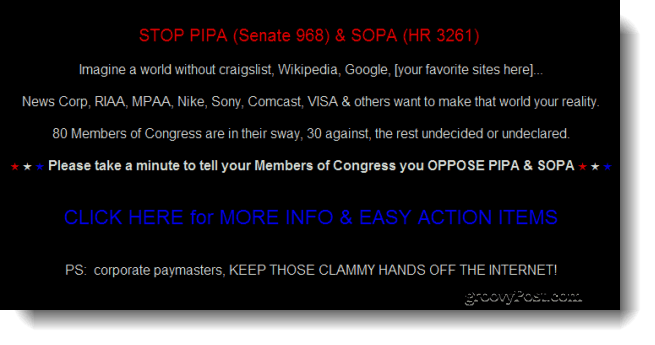 Google, Wikipedia Među stranicama koje "postaju tamne" danas prosvjeduju u Kongresu zbog prijedloga zakona o borbi protiv piraterije