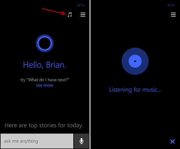 Koristite Cortana na Windows Phone 8.1 za prepoznavanje pjesama