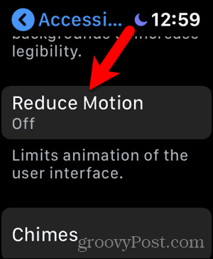 Dodirnite Reduce Motion na Apple Watchu