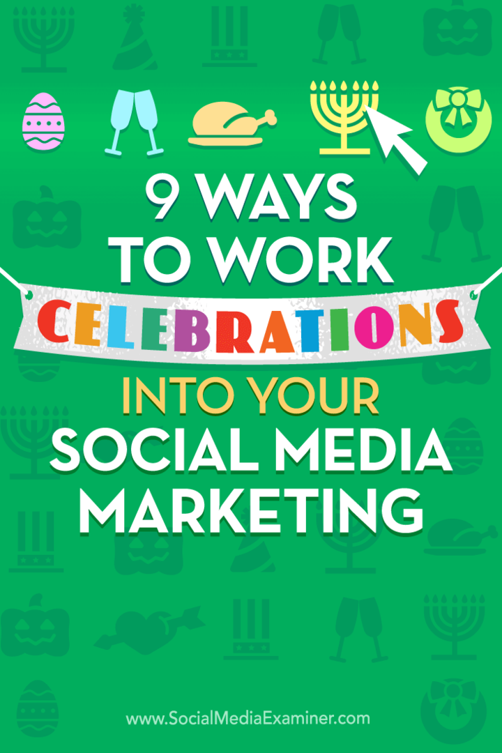 Savjeti o devet načina za uključivanje proslava u vaš marketinški kalendar društvenih mreža.