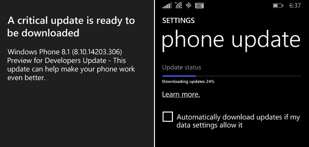 Ažuriranje sustava Windows Phone