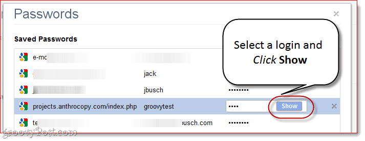 Pregled spremljenih zaporki Google Chrome