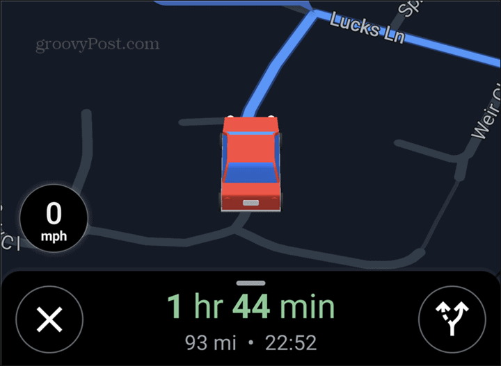 Google Maps simbol automobila crvena