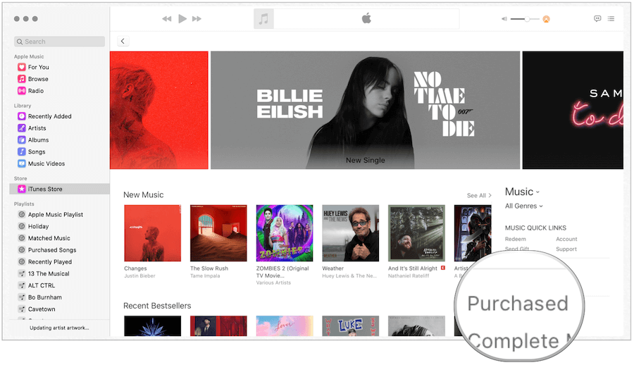 iTunes kupljen na Macu