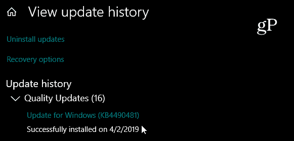 Kumulativno ažuriranje za Windows 10 KB4490481