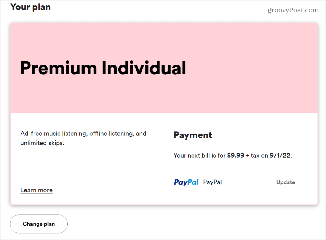 Promijenite način plaćanja na Spotifyju
