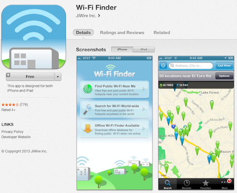 wifi finder aplikacija