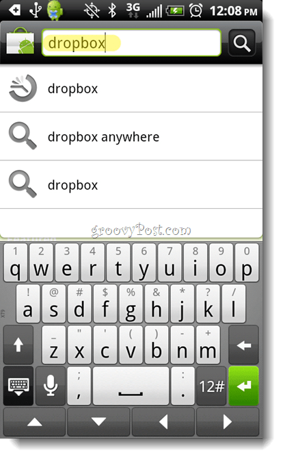 Android aplikacija za pretraživanje Dropbox