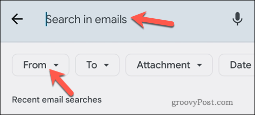Pretraživanje Gmail e-pošte putem e-pošte u mobilnoj aplikaciji