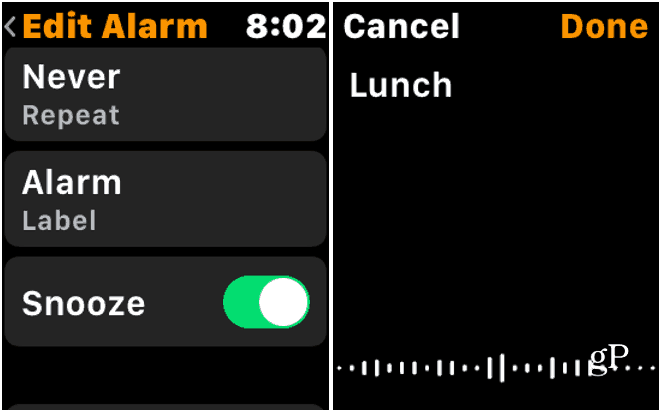4 Uredite oznaku alarma Apple Watch
