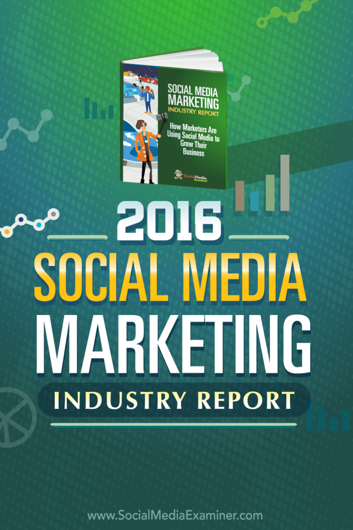 Izvještaj industrije marketinga za društvene medije za 2016. godinu: Ispitivač društvenih medija
