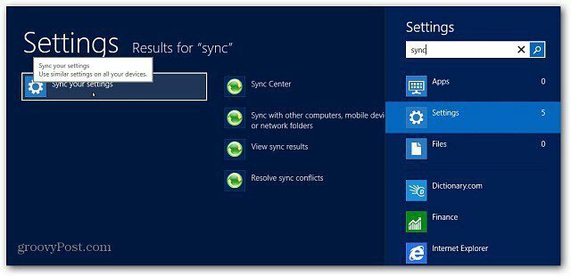 Kako upravljati značajkom sinkronizacije sustava Windows 8
