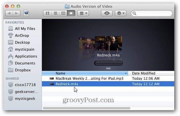 Pretvaranje video zapisa u audio datoteke na Mac računalu s iTunesom
