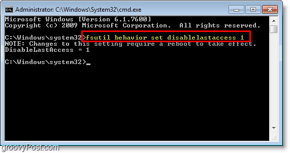 Snimak zaslona za Windows 7 - kako onemogućiti postavku