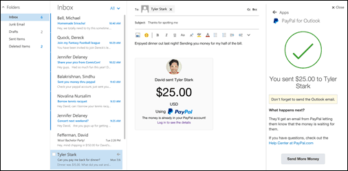 paypal za Outlook