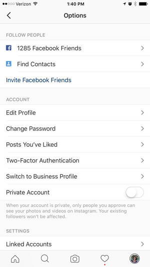 instagram opcije poslovnih profila