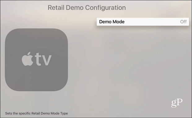 Apple TV Demo način rada