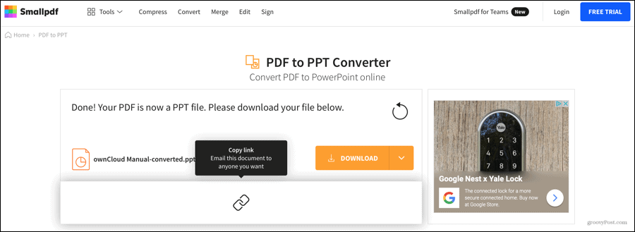 Smallpdf Pretvoreni PDF u PowerPoint