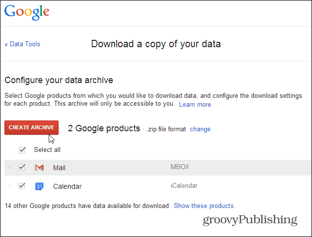 arhiviraj gmail podatke