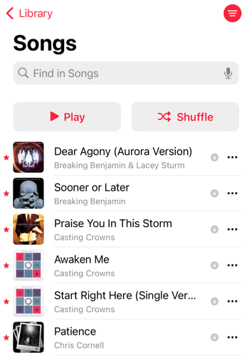 Omiljene pjesme u Apple Musicu