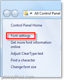 prilagodite postavke fonta u sustavu Windows 7 