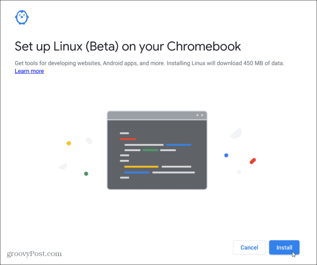  instalirati linux chromebook
