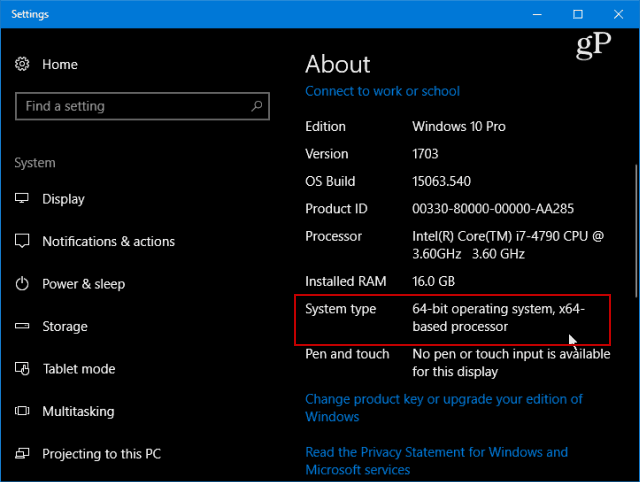 Verzija sustava Windows 10
