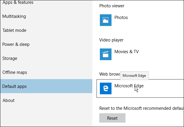 Zadani rubni preglednik Windows 10