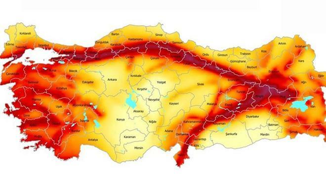 Karta rizika od potresa u Turskoj