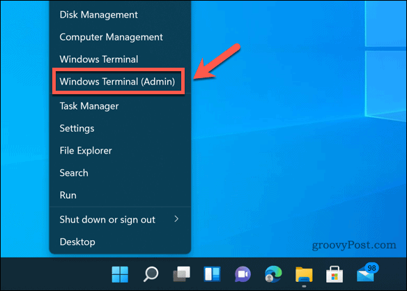 Otvaranje Windows terminala u sustavu Windows 11