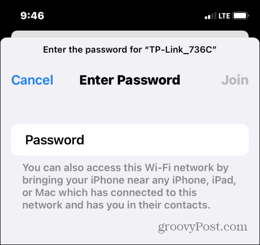 unesite lozinku za Wi-Fi mrežu