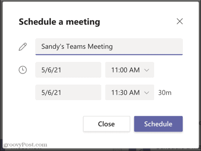 Postavite sastanak u Microsoftovim timovima za kasnije