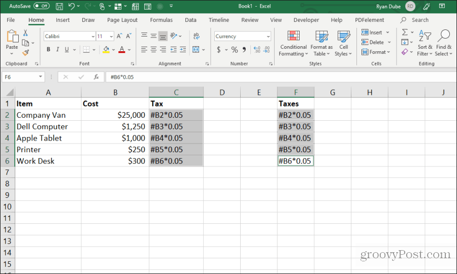 snimka zaslona isticanja ćelija formule