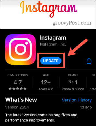 aplikacija za ažuriranje instagrama