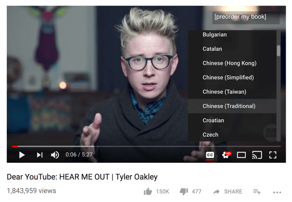 Zajednica Tylera Oakleyja prevela je jedan od njegovih YouTube videa na 68 različitih jezika.