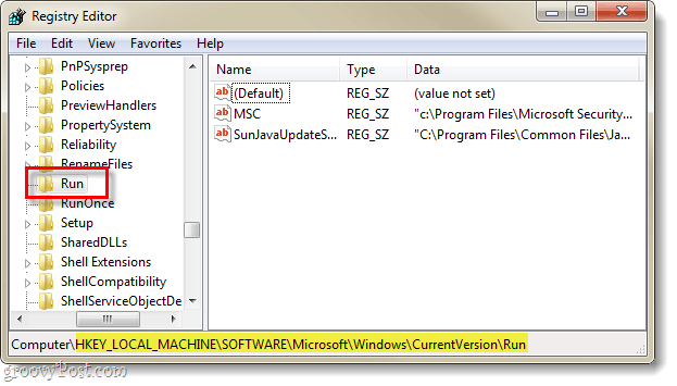 inačica registra tekućeg registra Windows pokrenuti 