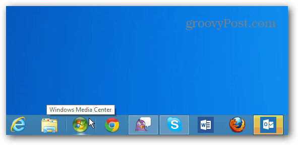 Zadaća traka ikone Windows Media Center