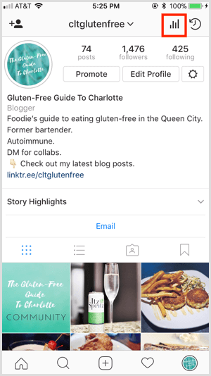 Pristup Instagram Insightsa s profila