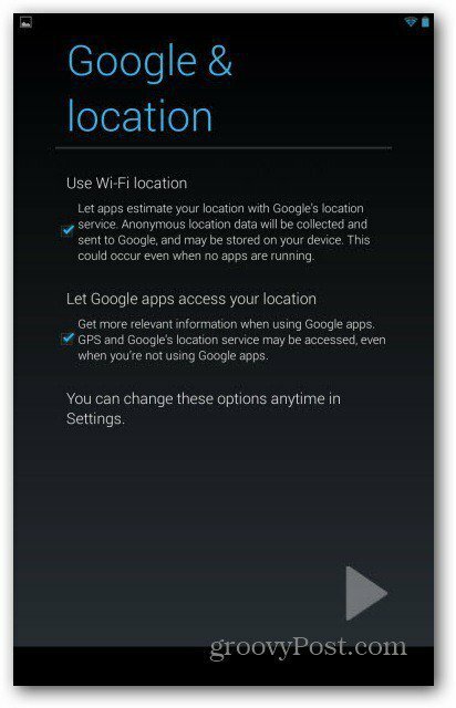 Korisnički računi Nexus 7 - Google Location