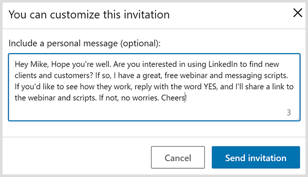 Pozivnica za vezu s LinkedIn-om s osobnom porukom temelji se na četiri prijedloga Johna Nema.