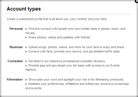 Nove uloge profila Myspacea