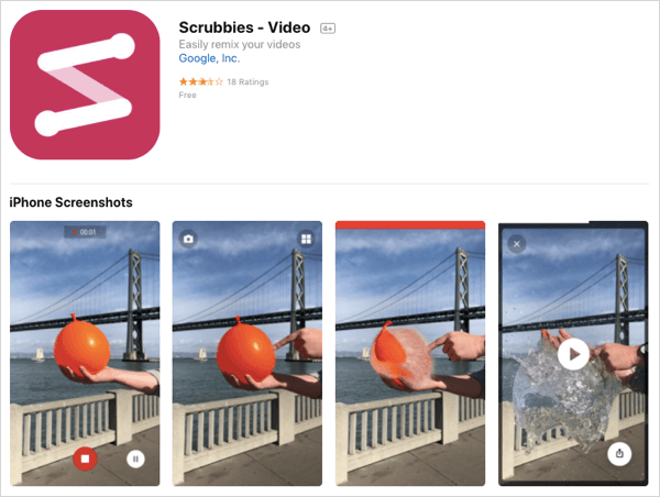Stvorite video zapise s petljama pomoću aplikacije Scrubbies.