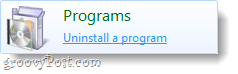 deinstalirajte program na Windows 7