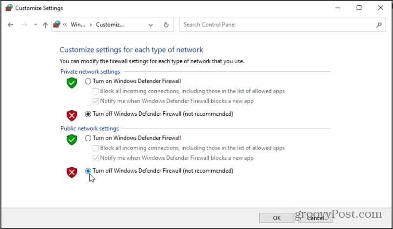 onemogućivanje Windows Defender