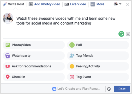 Ako planirate podijeliti niz videozapisa na vašoj Facebook zabavi, to jasno navedite u okviru za opis.