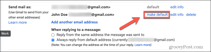 gmail postaviti kao zadani