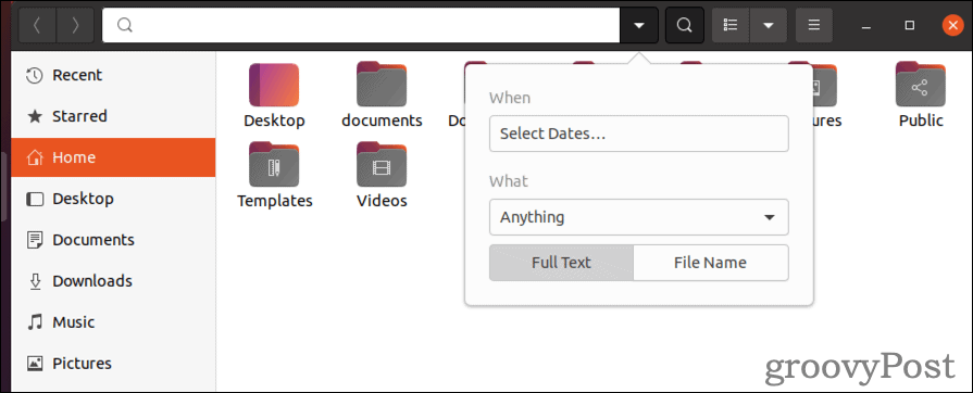 kako tražiti datoteku u linuxu koristeći GUI