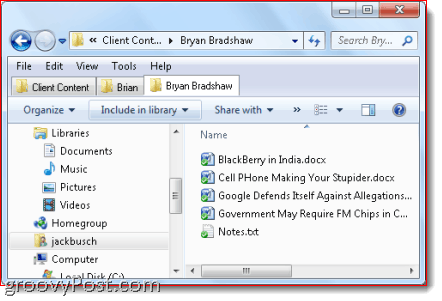 pregledavanje na karticama u Windows Exploreru qttabbar