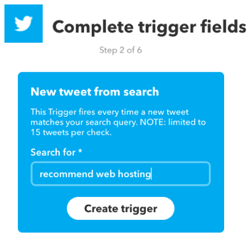 Stvorite IFTTT aplet koji je pokrenut pretraživanjem Twittera.